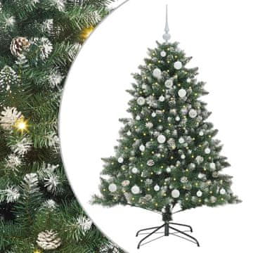 Vidaxl Umestno božično drevo Zelena 150 cm PVC, plastika in jeklo
