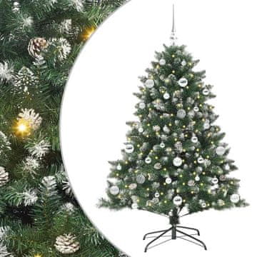 Vidaxl Umestno božično drevo Zelena 150 cm PVC, plastika in jeklo
