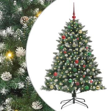 Vidaxl Umestno božično drevo Zelena 150 cm PVC, plastika in jeklo