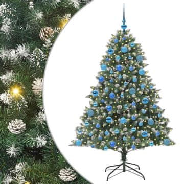 Vidaxl Umestno božično drevo Zelena 180 cm PVC, plastika in jeklo