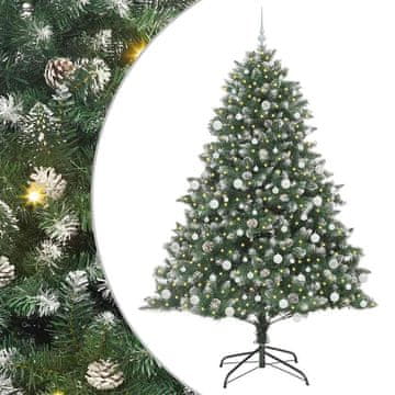 Vidaxl Umestno božično drevo Zelena 210 cm PVC, plastika in jeklo