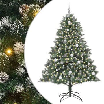 Vidaxl Umestno božično drevo Zelena 210 cm PVC, plastika in jeklo