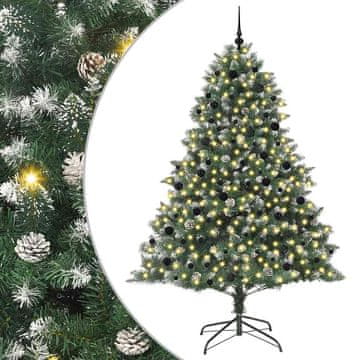 Vidaxl Umestno božično drevo Zelena 240 cm PVC, plastika in jeklo