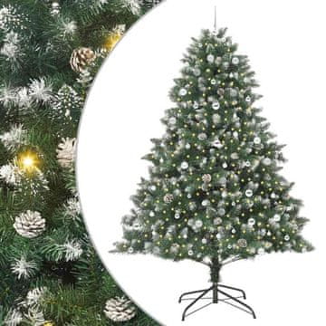 Vidaxl Umestno božično drevo Zelena 240 cm PVC, plastika in jeklo