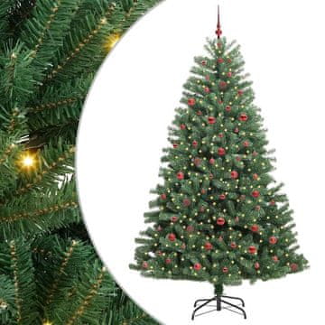 Vidaxl Umetno Zložljivo Božično Drevo Zelena 240 cm PVC in kovina