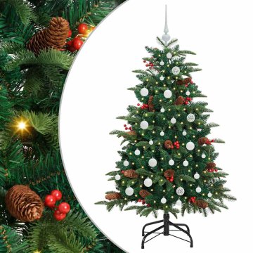 Vidaxl Umestno božično drevo Zelena 150 cm PVC, kovina in plastika