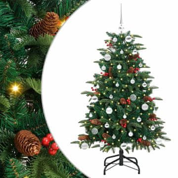 Vidaxl Umestno božično drevo Zelena 150 cm PVC, kovina in plastika