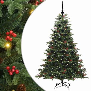 Vidaxl Umestno božično drevo Zelena 180 cm PVC, kovina in plastika