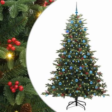 Vidaxl Umestno božično drevo Zelena 210 cm PVC, kovina in plastika
