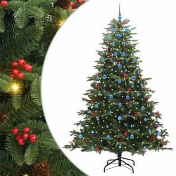 Vidaxl Umestno božično drevo Zelena 240 cm PVC, kovina in plastika