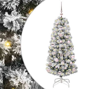 Vidaxl Umetno Zložljivo Božično Drevo z stojalom Zelena in Bela 120 cm