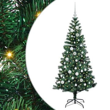 Vidaxl Umjetna preddekorirana božićna jelka med 150 LED Zelena 150 cm