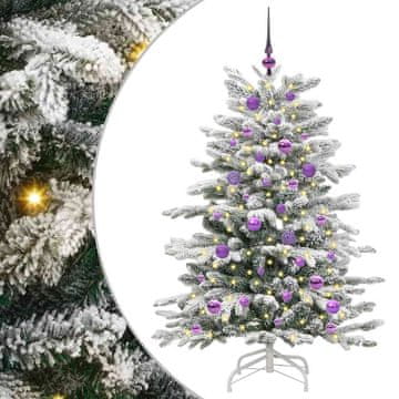 Vidaxl Umetno Zložljivo Božično Drevo Bela 150 cm PE in PVC