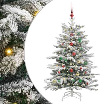 Vidaxl Umetno Zložljivo Božično Drevo Bela 150 cm PE in PVC