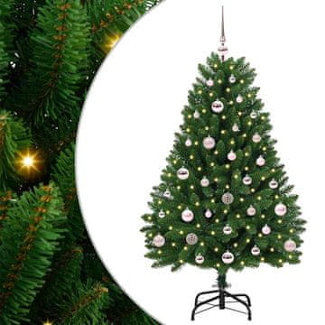 Vidaxl Umestno božično drevo med 150 LED Zelena 120 cm PVC in kovina