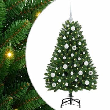 Vidaxl Umestno božično drevo med 150 LED Zelena 120 cm PVC in kovina