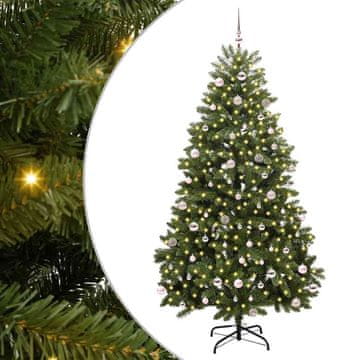 Vidaxl Umestno božično drevo med 300 LED Zelena 240 cm PVC in kovina