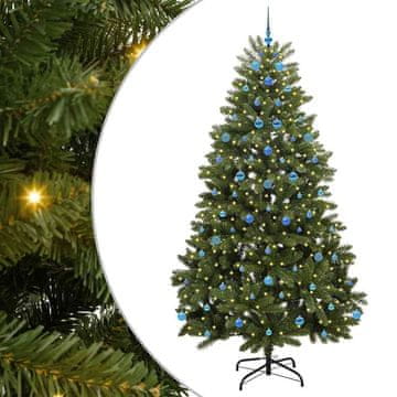Vidaxl Umestno božično drevo med 300 LED Zelena 240 cm PVC in kovina
