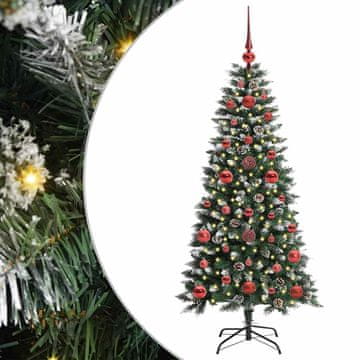 Vidaxl Umestno božično drevo Zelena 120 cm PVC, plastika in jeklo
