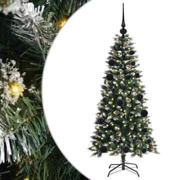 Vidaxl Umestno božično drevo Zelena 120 cm PVC, plastika in jeklo