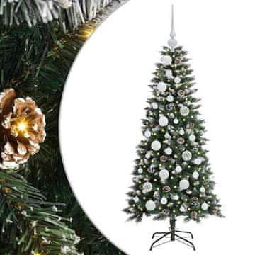 Vidaxl Umestno božično drevo Zelena 120 cm PVC, plastika in jeklo