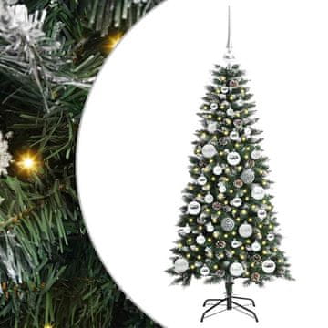 Vidaxl Umestno božično drevo Zelena 120 cm PVC, plastika in jeklo