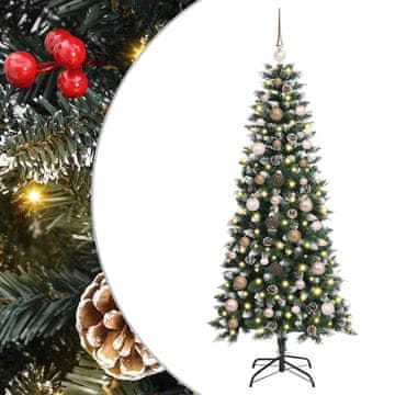 Vidaxl Umestno božično drevo Zelena 150 cm PVC, plastika in jeklo