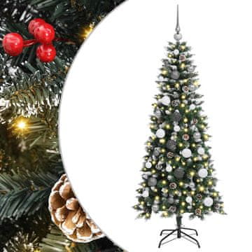 Vidaxl Umestno božično drevo Zelena 150 cm PVC, plastika in jeklo