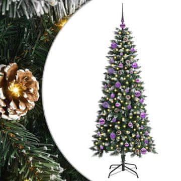 Vidaxl Umestno božično drevo Zelena 150 cm PVC, plastika in jeklo