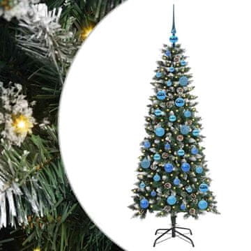 Vidaxl Umestno božično drevo Zelena 150 cm PVC, plastika in jeklo