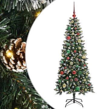 Vidaxl Umestno božično drevo Zelena 150 cm PVC, plastika in jeklo