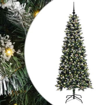 Vidaxl Umestno božično drevo Zelena 180 cm PVC, plastika in jeklo