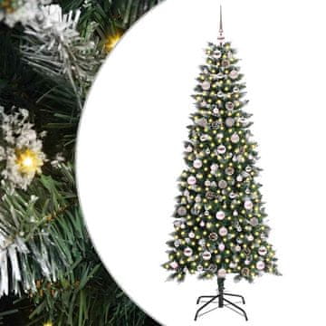 Vidaxl Umestno božično drevo Zelena 180 cm PVC, plastika in jeklo