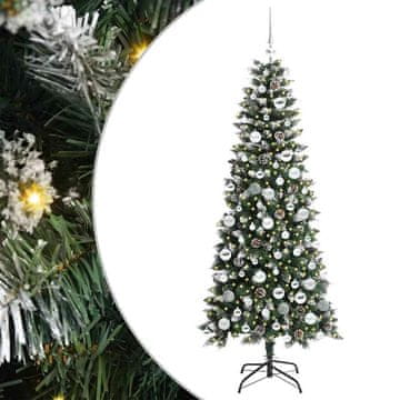 Vidaxl Umestno božično drevo Zelena 180 cm PVC, plastika in jeklo