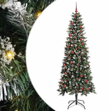 Vidaxl Umestno božično drevo Zelena 210 cm PVC, plastika in jeklo