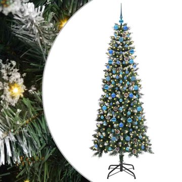 Vidaxl Umestno božično drevo Zelena 210 cm PVC, plastika in jeklo