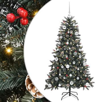 Vidaxl Umestno božično drevo Zelena 150 cm PVC, plastika in jeklo