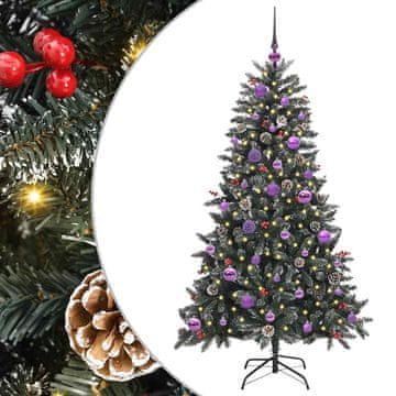 Vidaxl Umestno božično drevo Zelena 150 cm PVC, plastika in jeklo