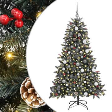 Vidaxl Umestno božično drevo Zelena 180 cm PVC, plastika in jeklo