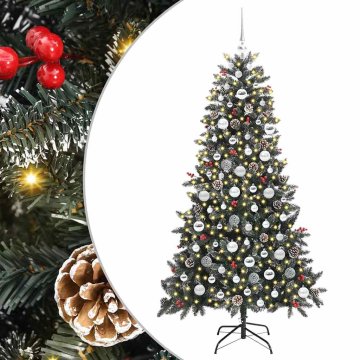 Vidaxl Umestno božično drevo Zelena 180 cm PVC, plastika in jeklo