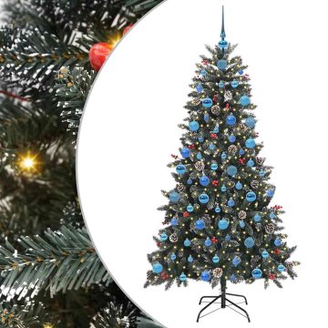 Vidaxl Umestno božično drevo Zelena 180 cm PVC, plastika in jeklo