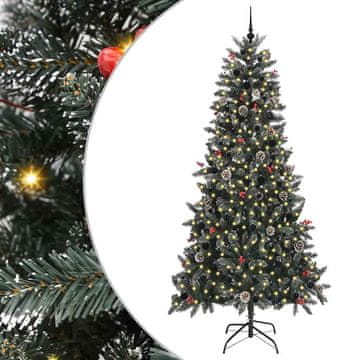 Vidaxl Umestno božično drevo Zelena 240 cm PVC, plastika in jeklo