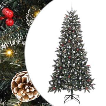 Vidaxl Umestno božično drevo Zelena 240 cm PVC, plastika in jeklo