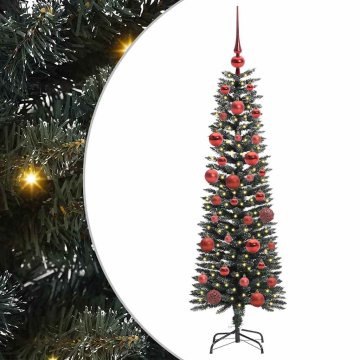 Vidaxl Umestno božično drevo Zelena 150 cm PVC, plastika in jeklo