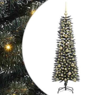 Vidaxl Umestno božično drevo Zelena 150 cm PVC, plastika in jeklo