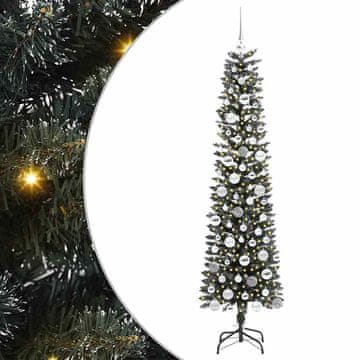 Vidaxl Umestno božično drevo Zelena 180 cm PVC, plastika in jeklo