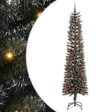Vidaxl Umestno božično drevo Zelena 210 cm PVC, plastika in jeklo