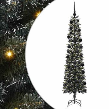Vidaxl Umestno božično drevo Zelena 210 cm PVC, plastika in jeklo
