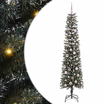 Vidaxl Umestno božično drevo Zelena 210 cm PVC, plastika in jeklo