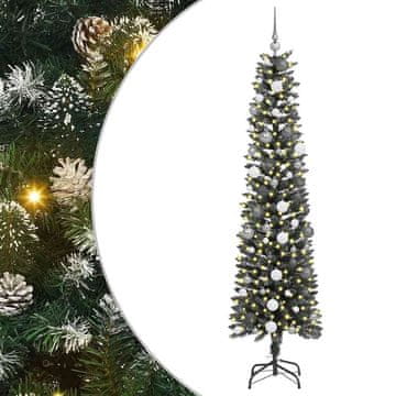 Vidaxl Umestno božično drevo Zelena 210 cm PVC, plastika in jeklo